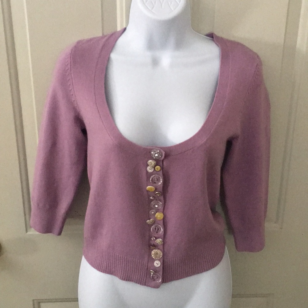 Delias lavender mixed deco button top cardigan.